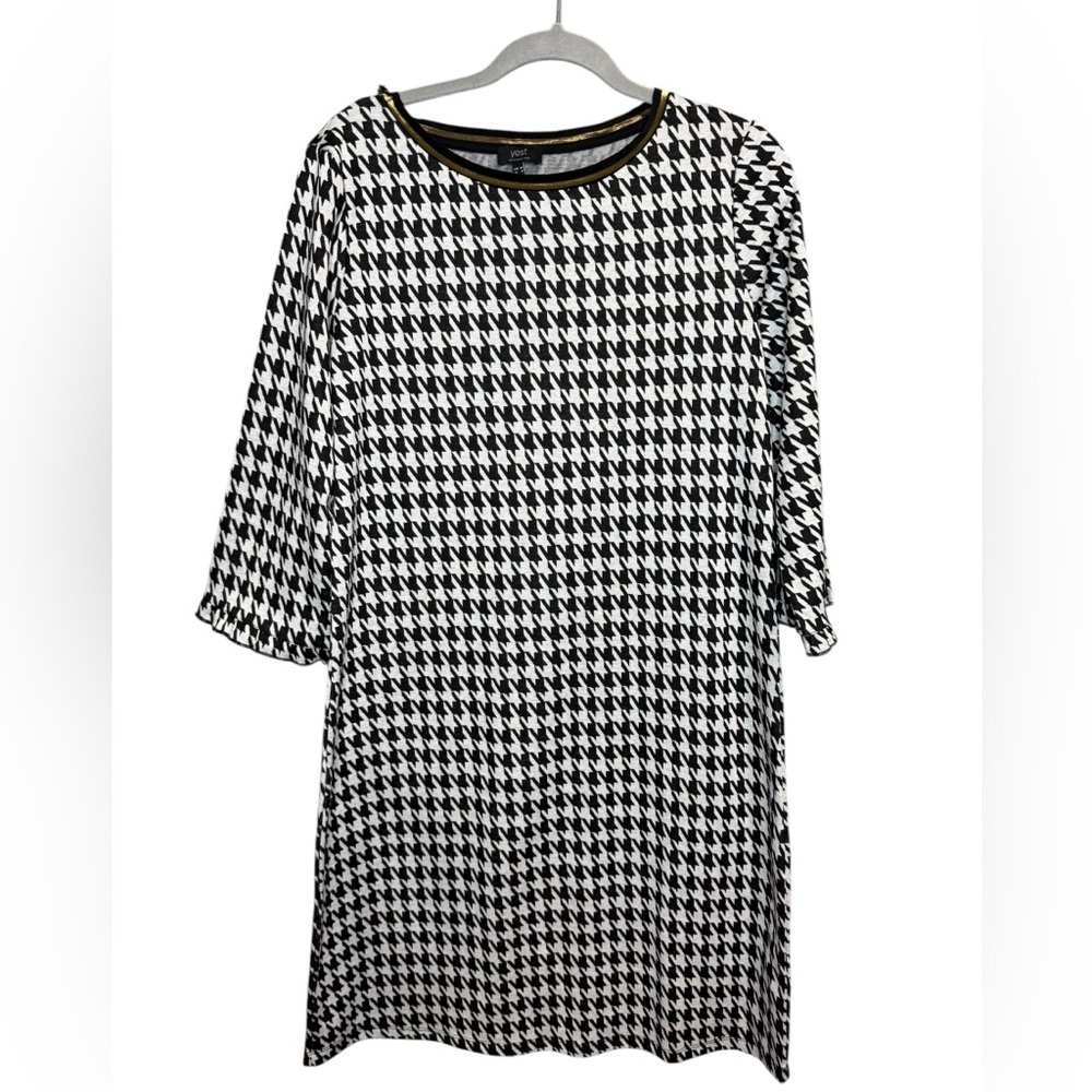 Yest Black and White Houndstooth Dress